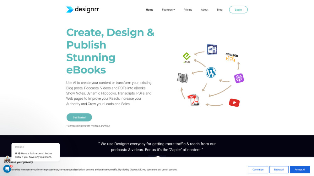 Designrr website screenshot