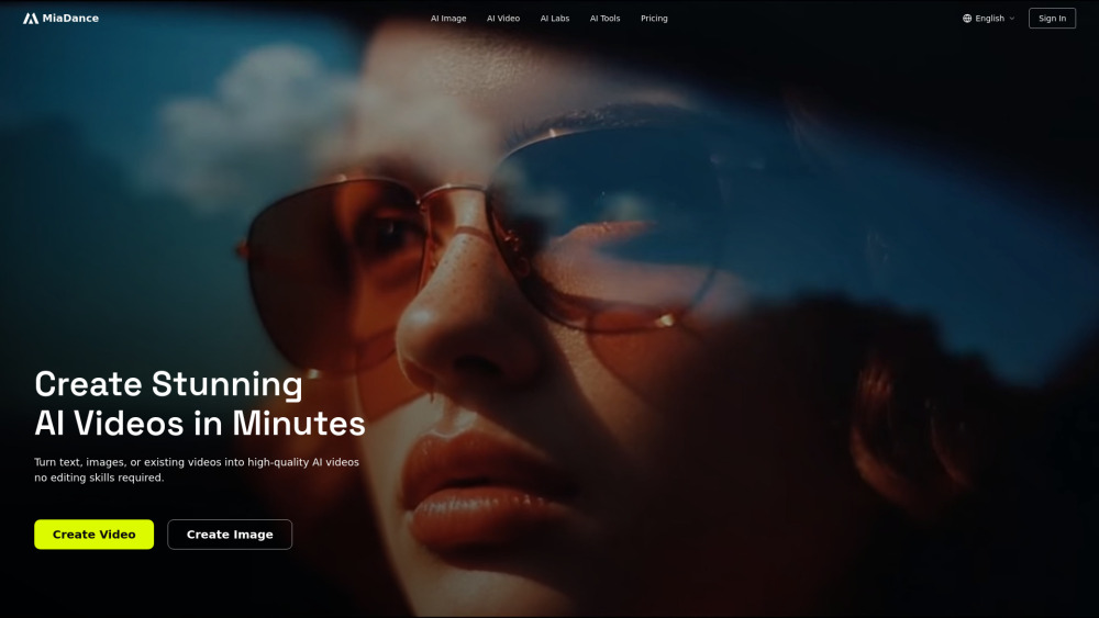 Miadance website screenshot