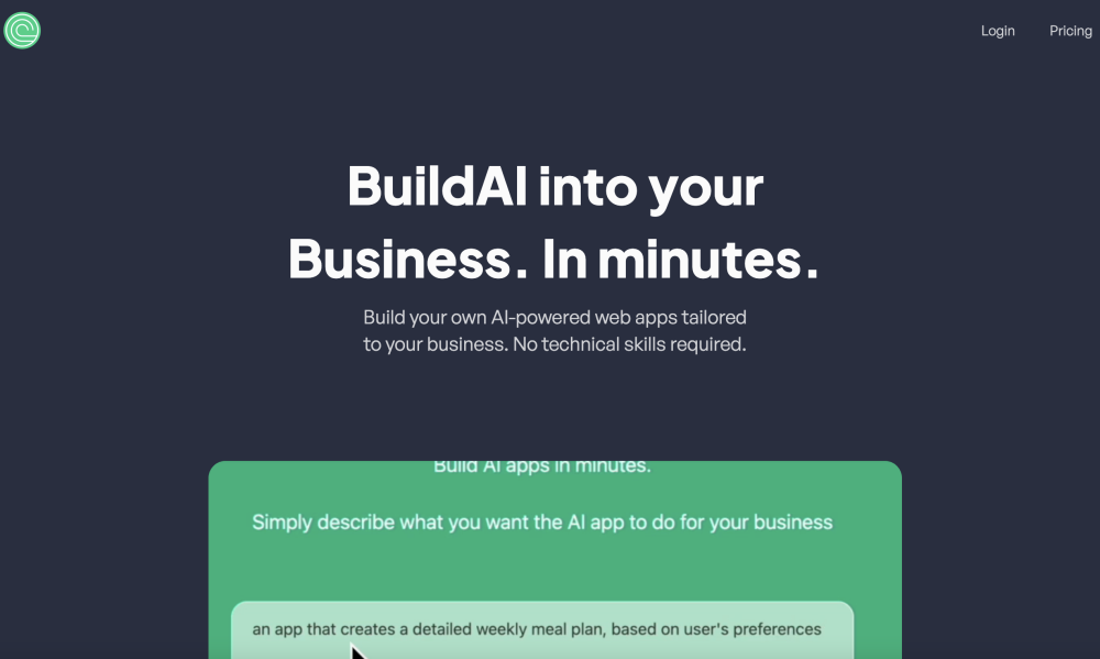 Buildai Space website screenshot