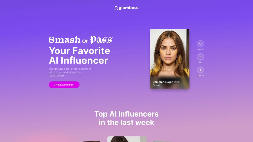 Glambase website screenshot