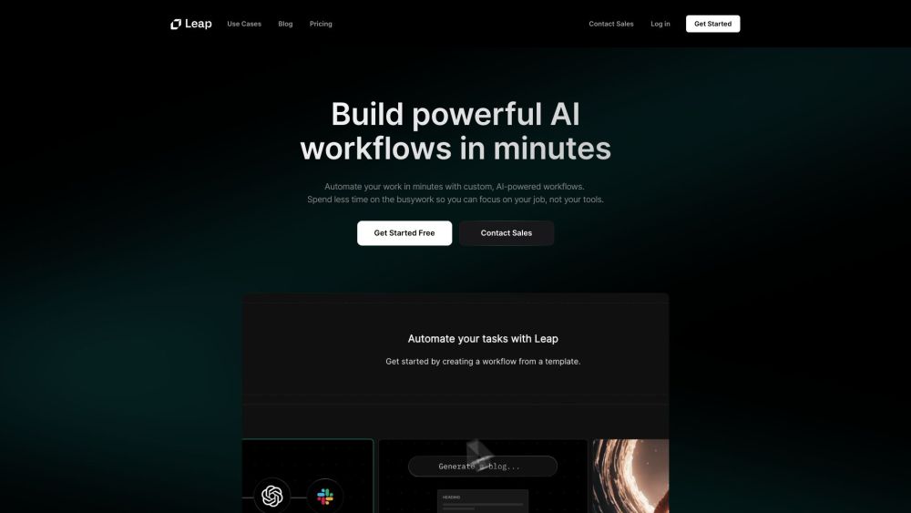 Tryleap Ai website screenshot