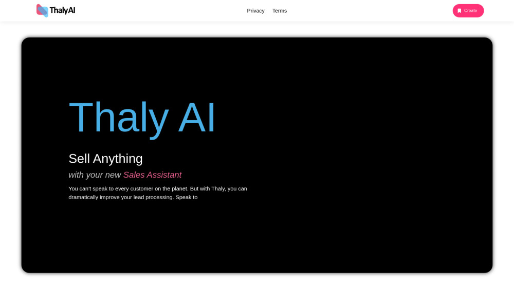 Thaly website screenshot
