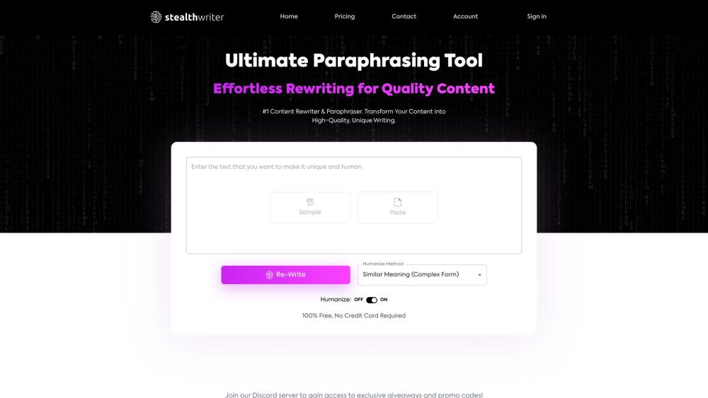 Stealthwriter website screenshot