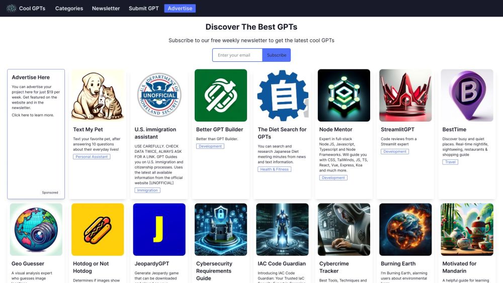 Cool Gpts website screenshot