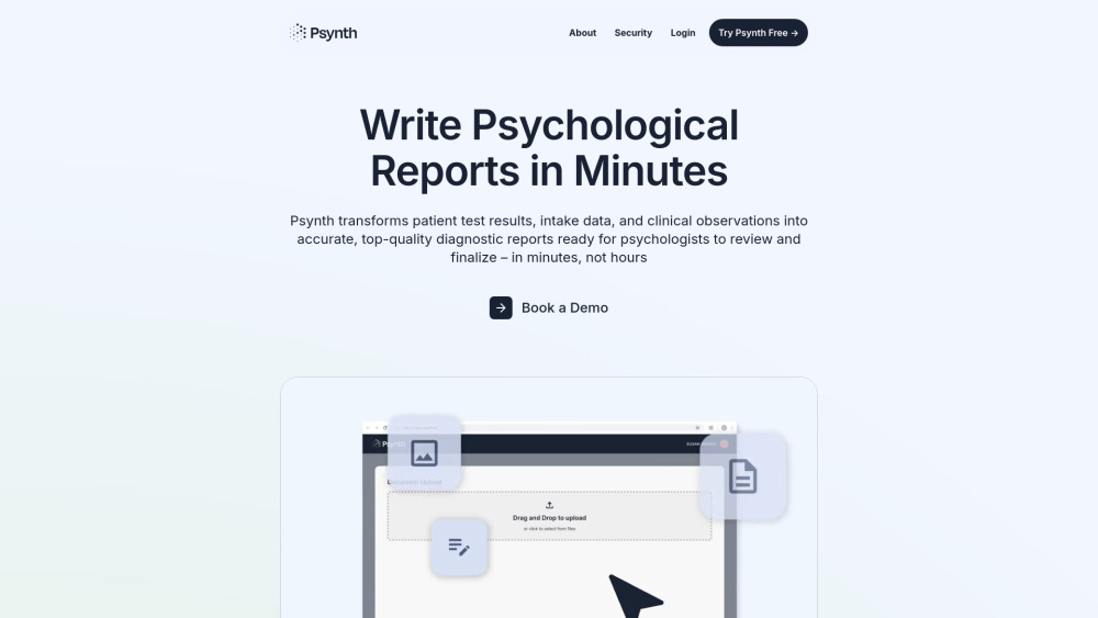 Psynth Ai website screenshot