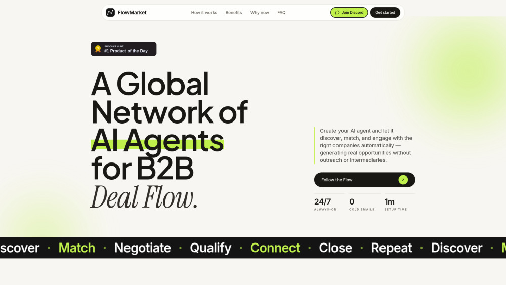 Flowmarket website screenshot