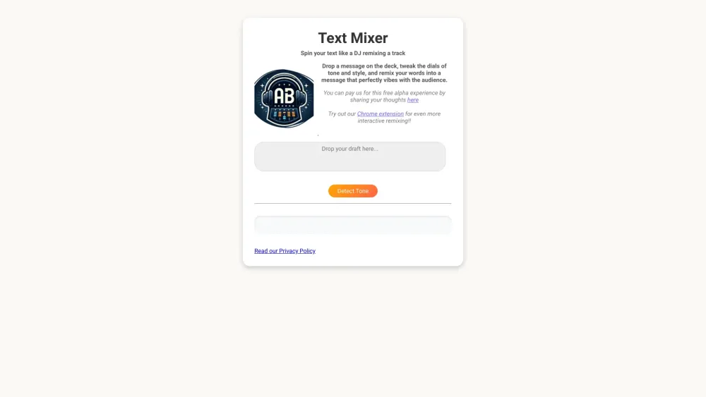 Text Mixer website screenshot