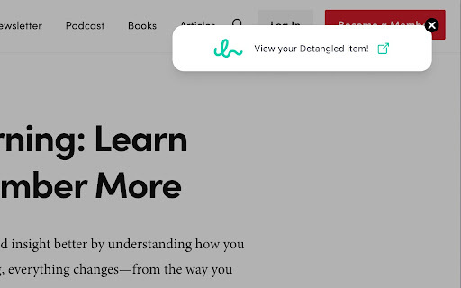 Detangle Browser Extension website screenshot