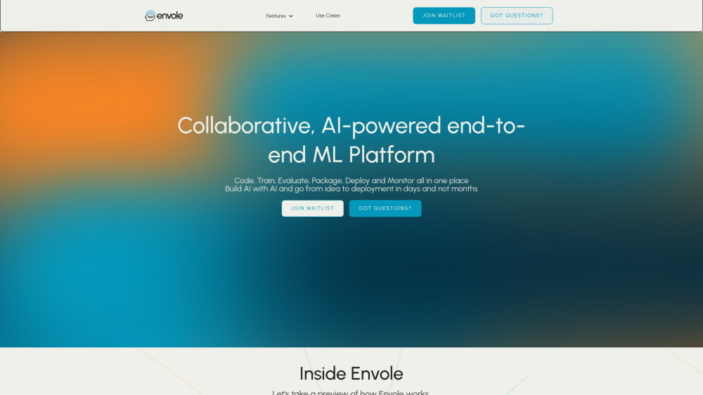 Envole website screenshot