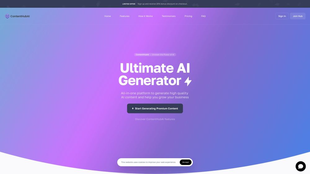 ContentHubAI website screenshot