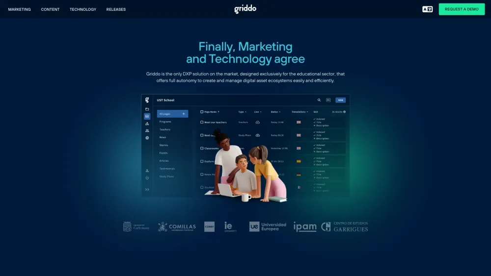 Griddo website screenshot