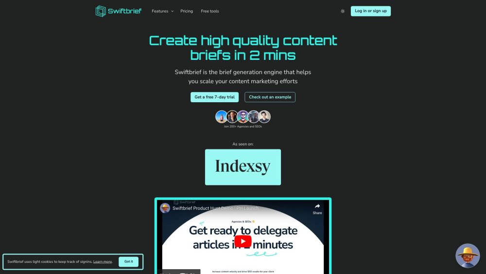 Swiftbrief website screenshot