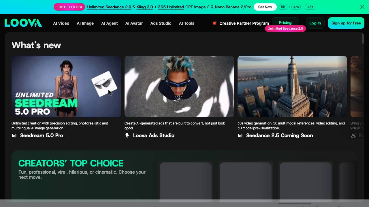 Loova AI website screenshot