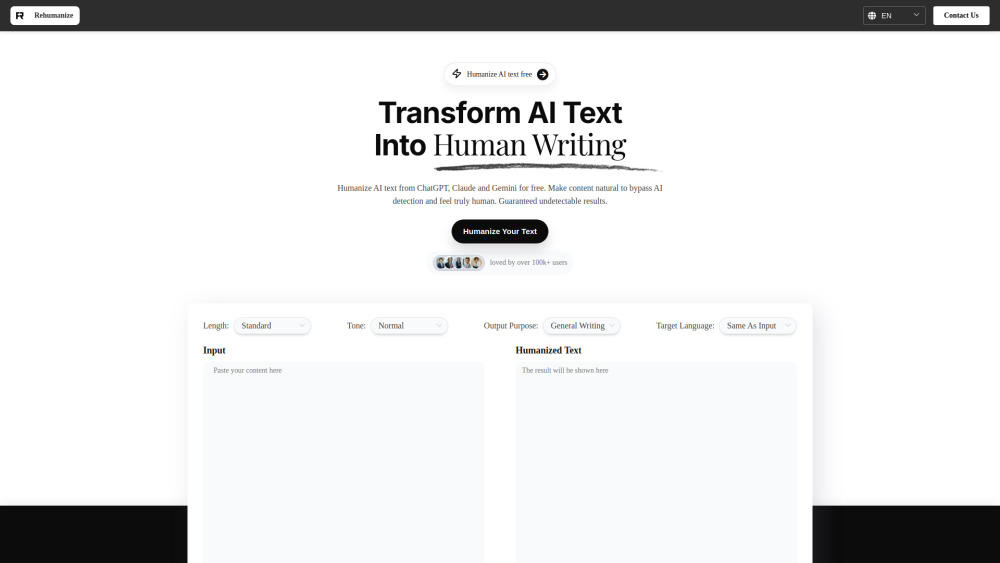 AI Humanizer website screenshot