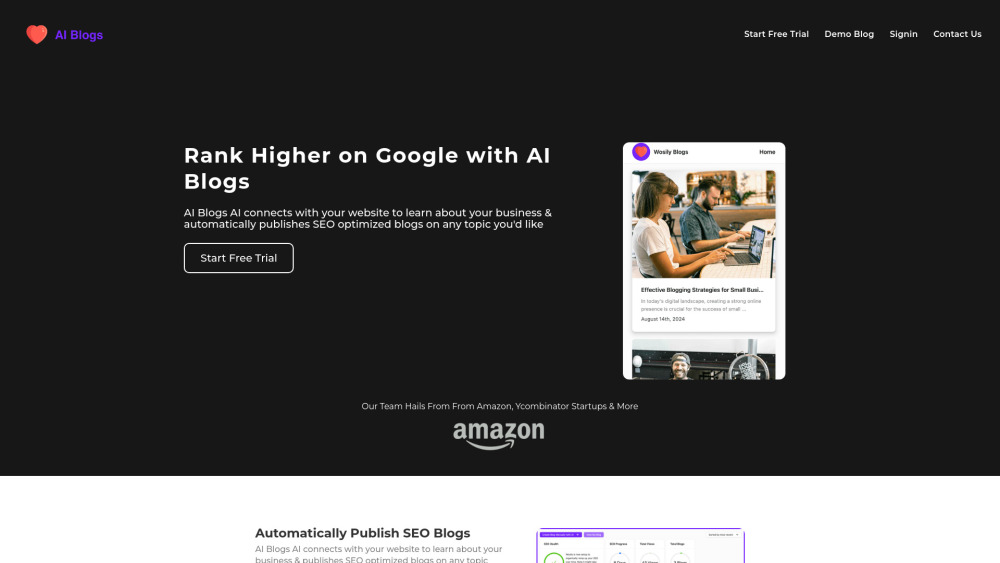 Ai Blogs website screenshot