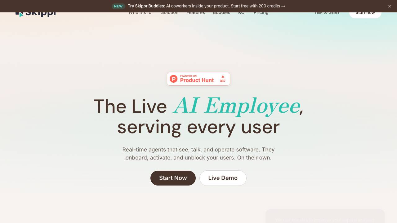 Skippr AI website screenshot