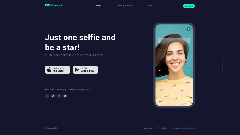 Facemagic website screenshot