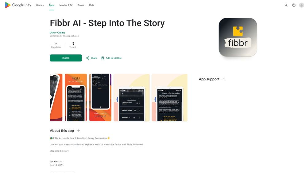 Fibbr AI Novels website screenshot