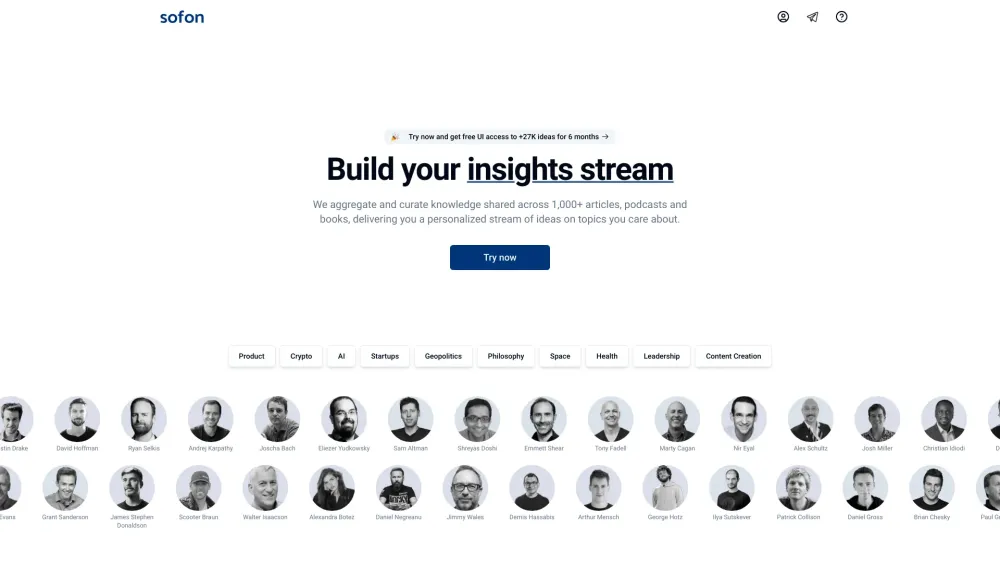 Sofon website screenshot