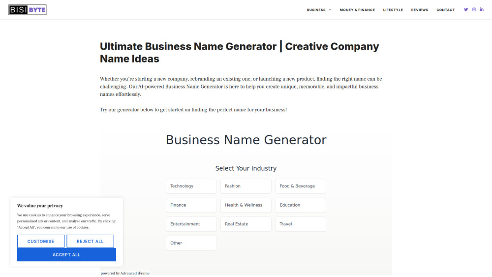 Bisibyte website screenshot