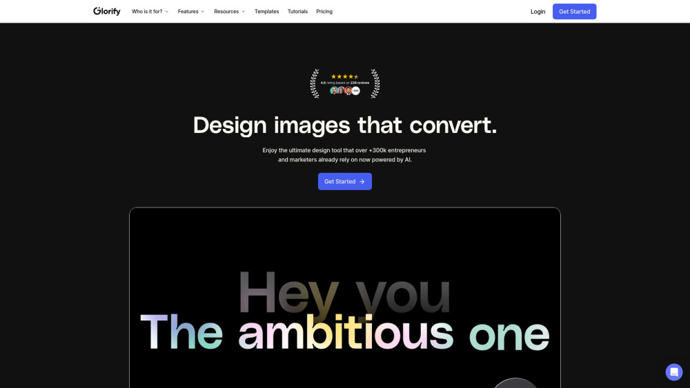 Glorify website screenshot