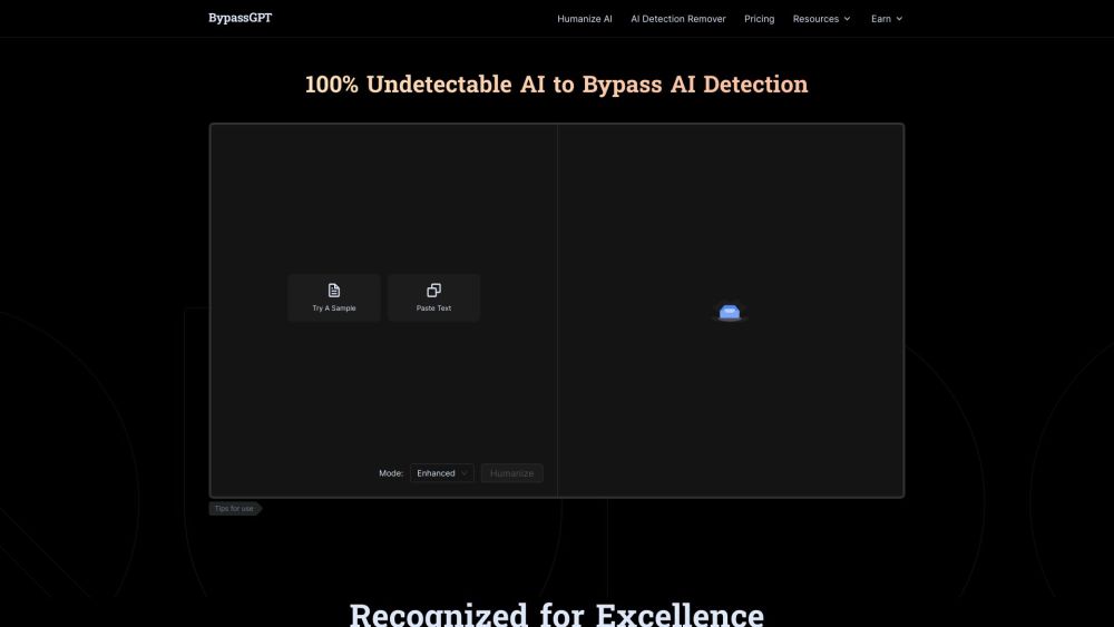 Bypassgpt Ai website screenshot