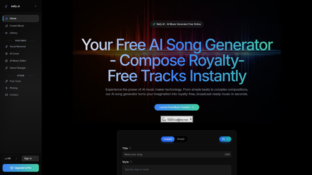 Nafy Ai website screenshot