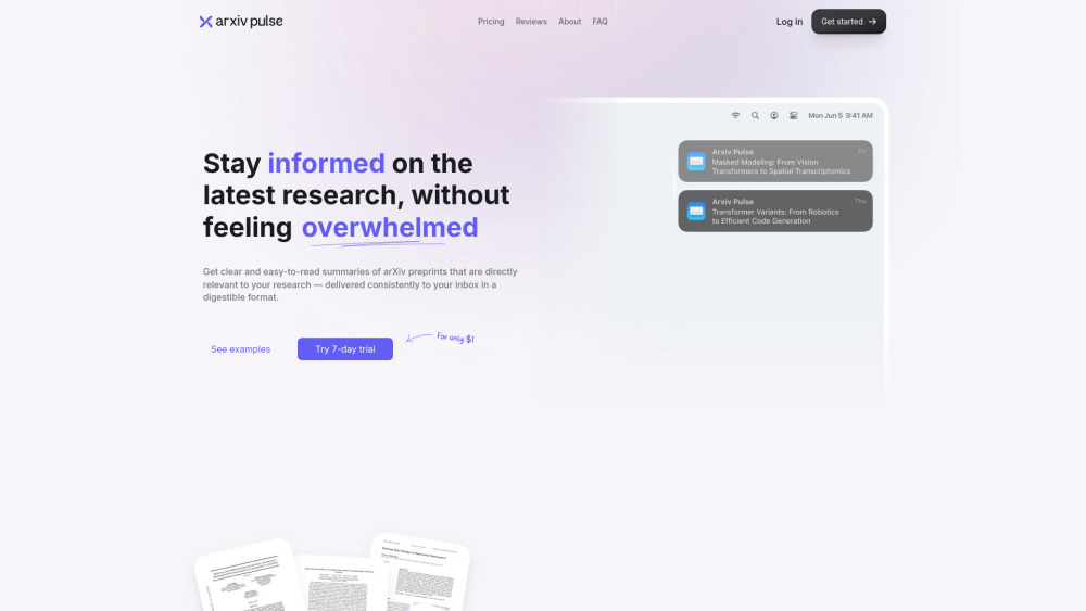 Arxiv Pulse website screenshot