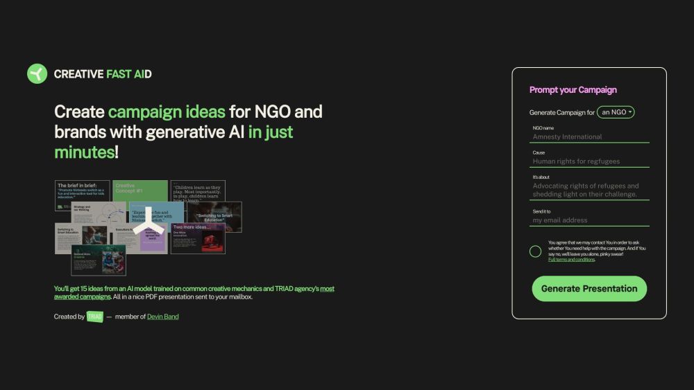 Creative Fast Aid website screenshot