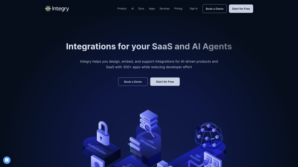 Integry website screenshot