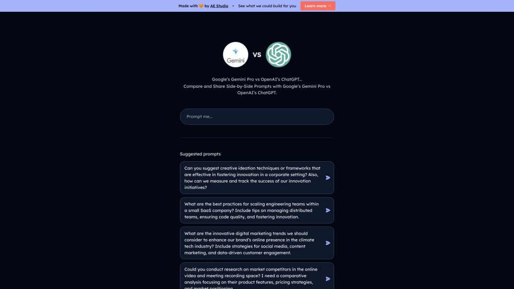Gemini vs ChatGPT website screenshot