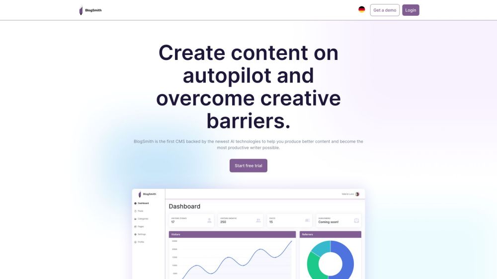 Blogsmith website screenshot