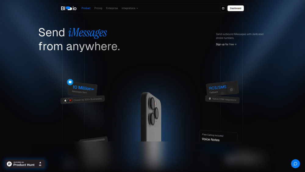 Blooio website screenshot