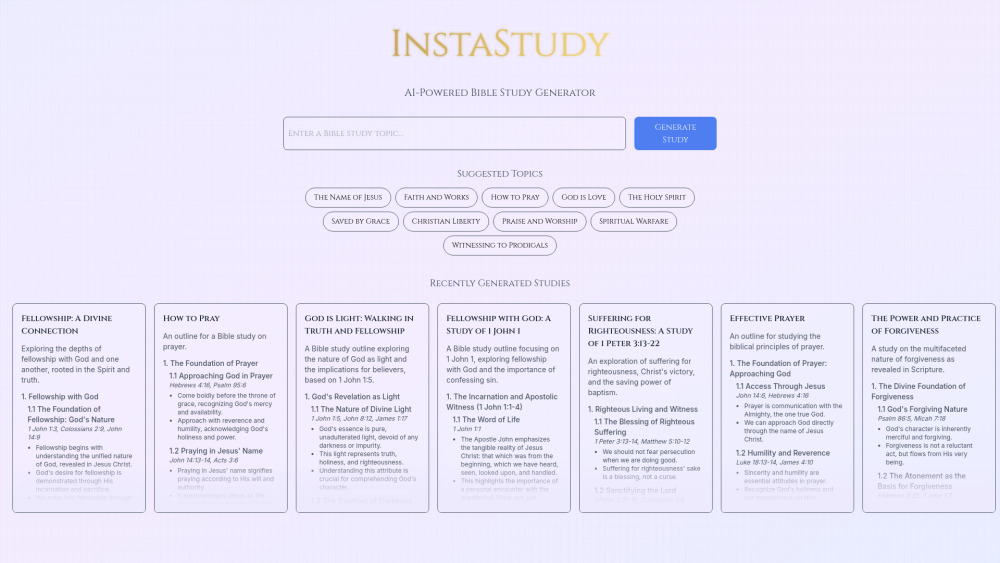 Instastudy website screenshot