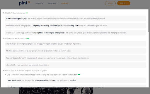 Aiask Summary website screenshot
