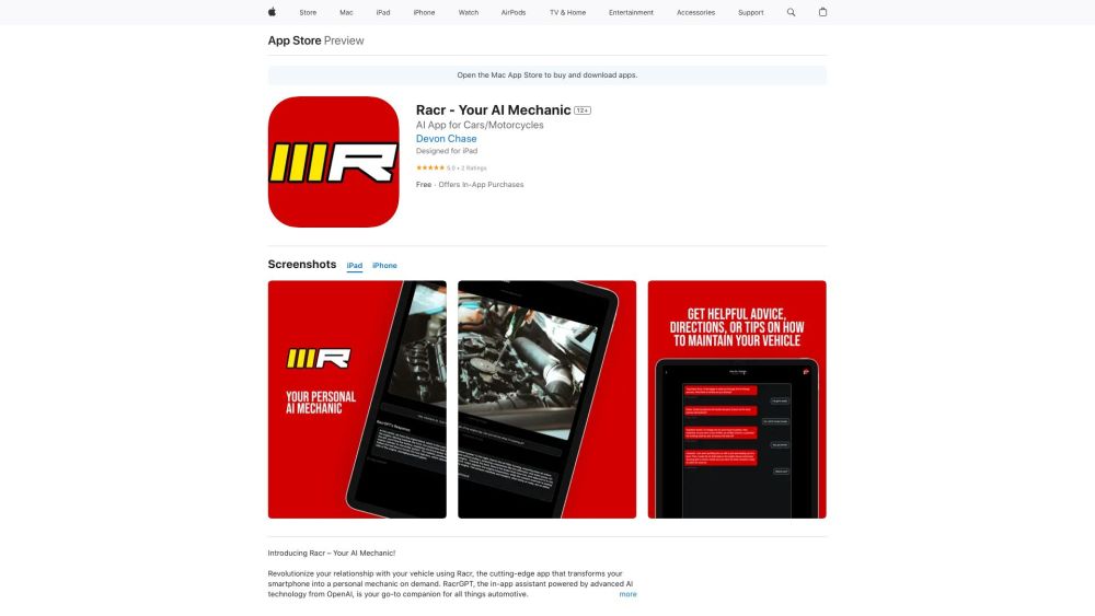 Racr website screenshot