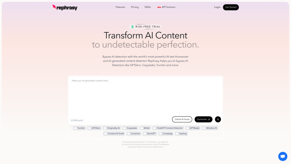 Rephrasy website screenshot
