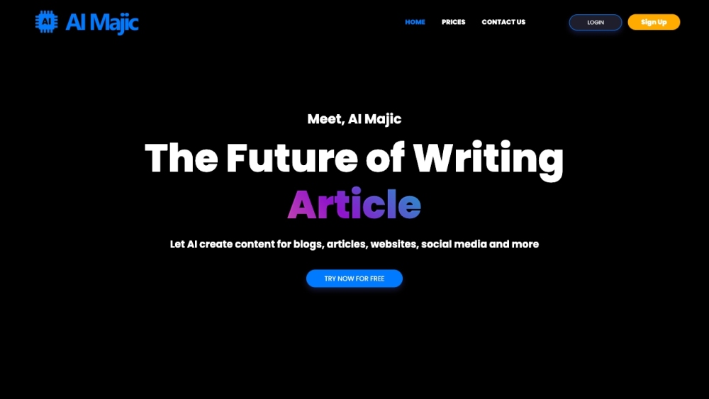 Ai Majic website screenshot