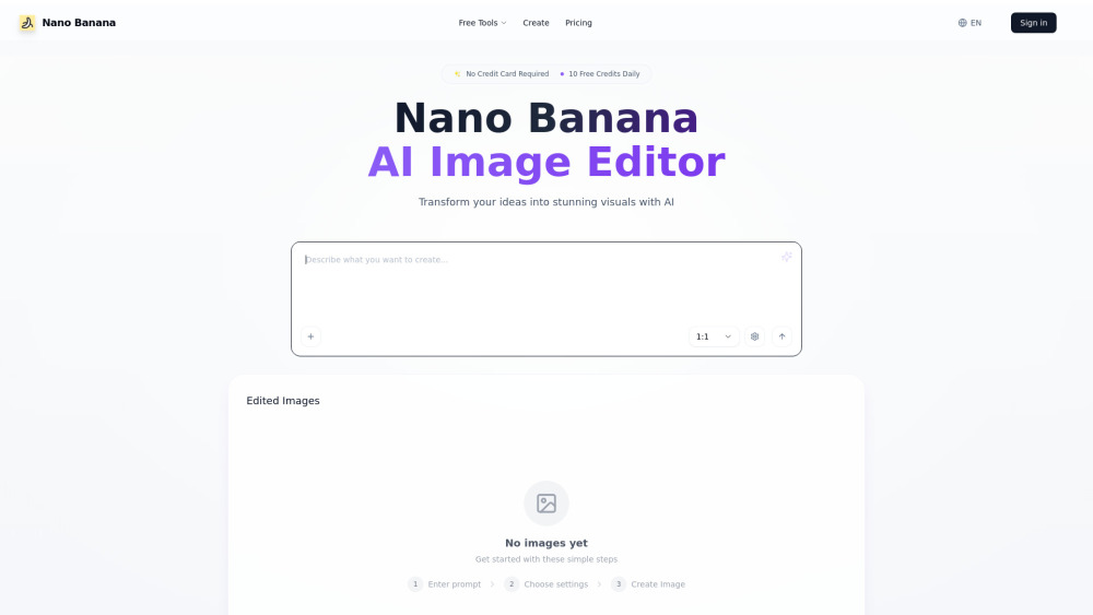 Nano Banana Ai 1 website screenshot