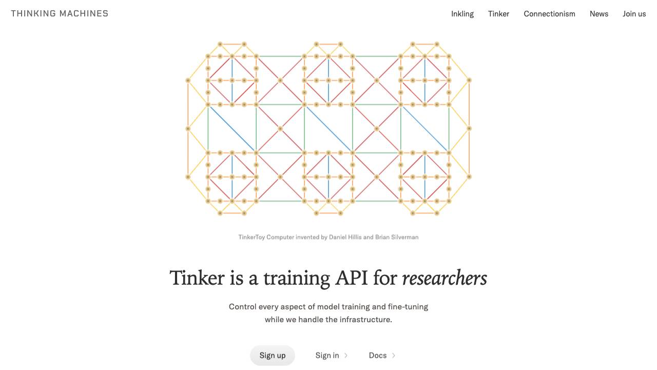 Tinker website screenshot