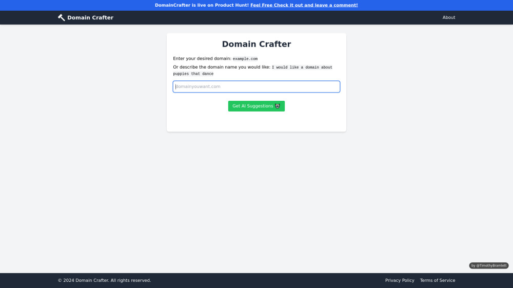 Domain Crafter website screenshot