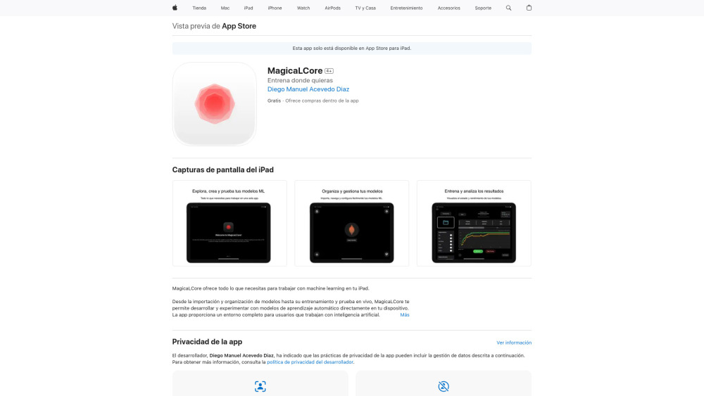 MagicaLCore website screenshot