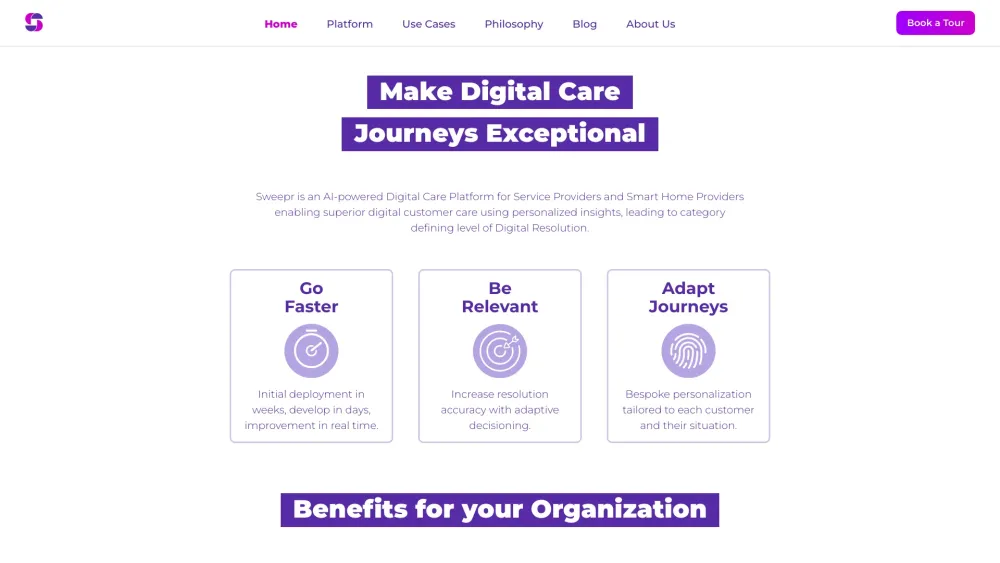 Sweepr website screenshot