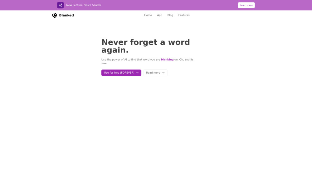 Blanked website screenshot