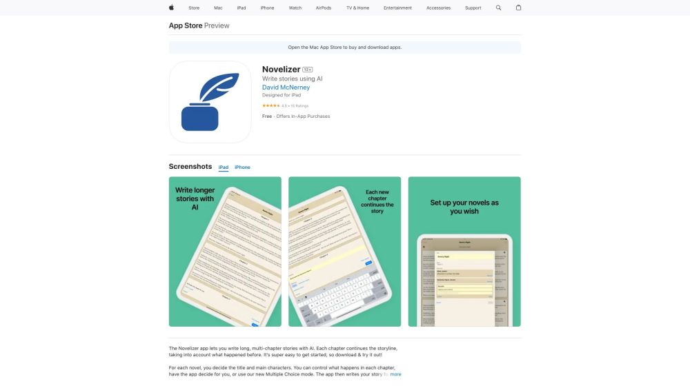 Novelizer website screenshot