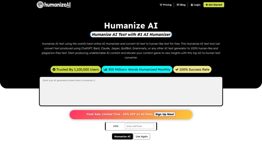 Humanize Ai website screenshot