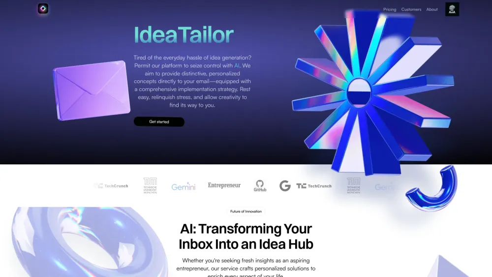 Ideatailor website screenshot