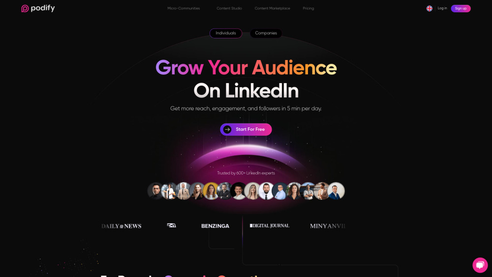 Podify website screenshot