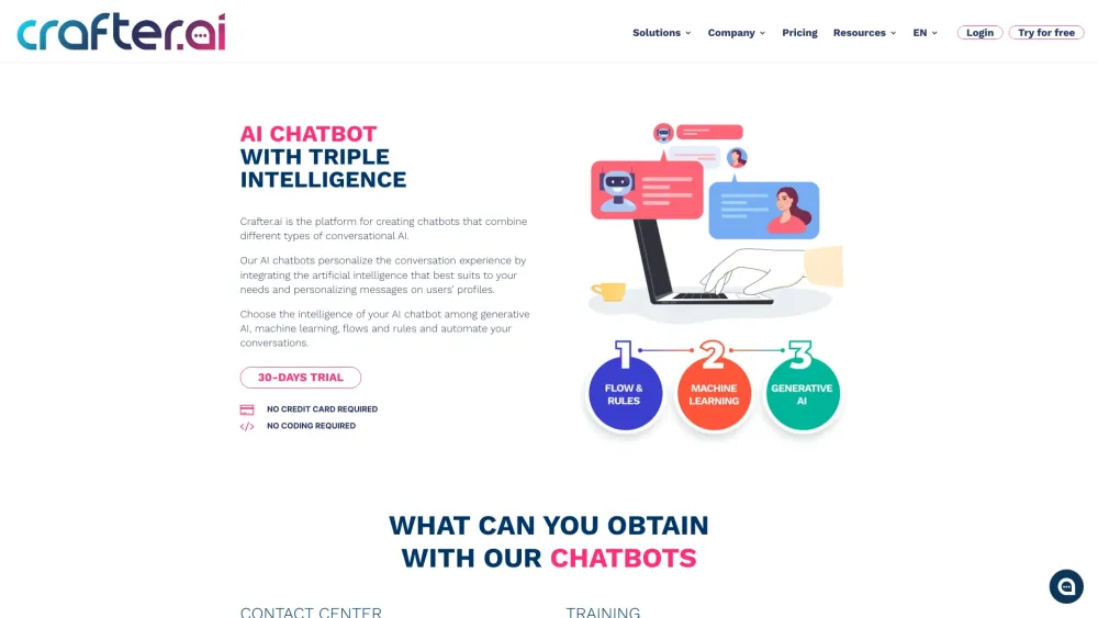Crafter Ai website screenshot