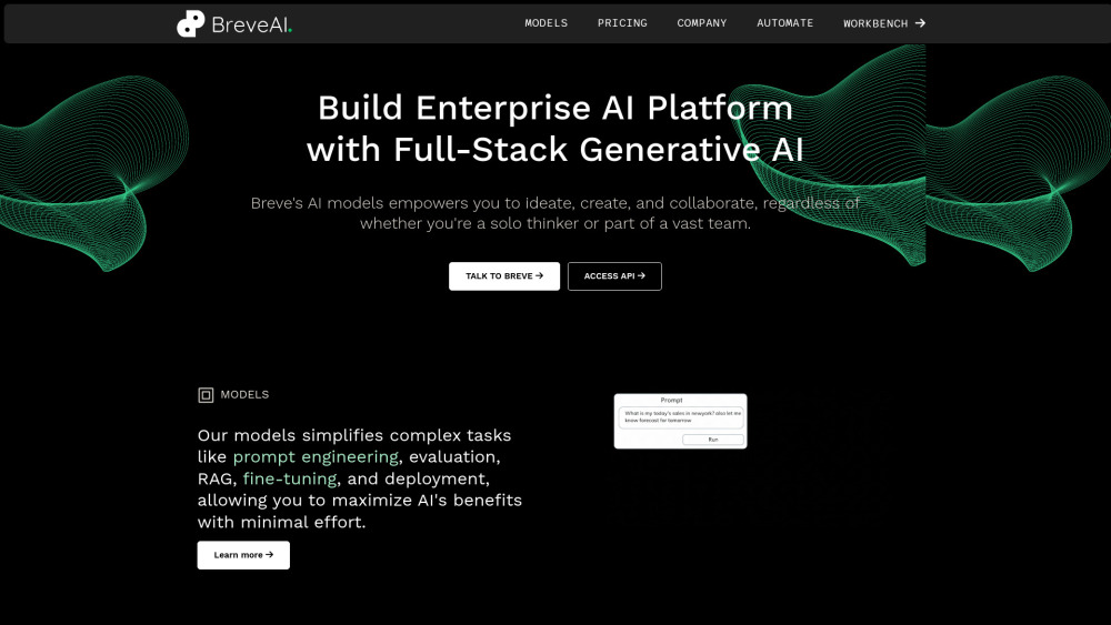 BreveAI website screenshot